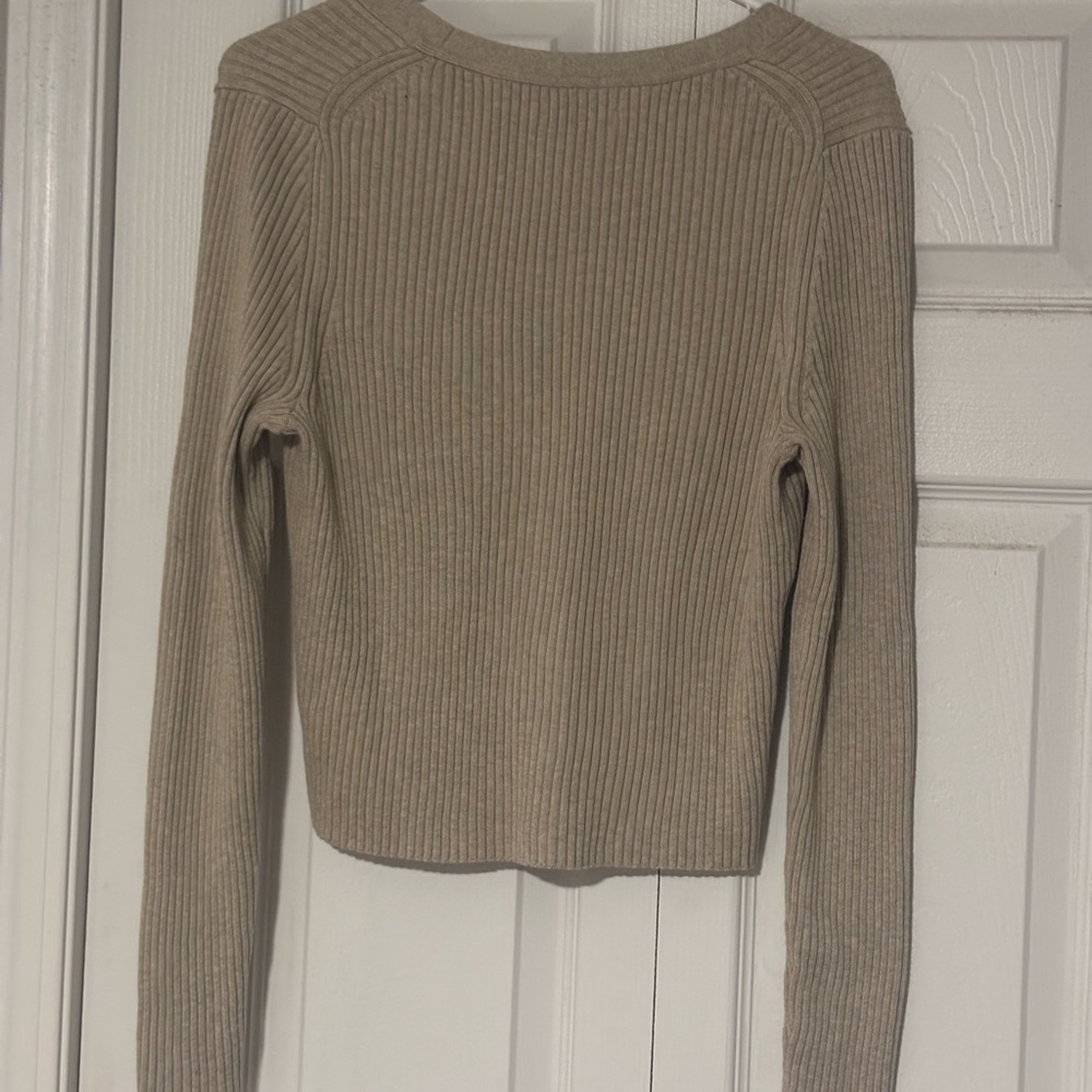 GAP Cobblestone Ribbed Button-Up Cardigan - Picture 2 of 6